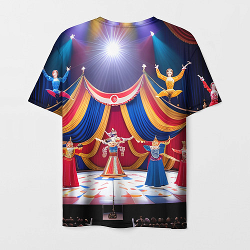 Мужская футболка Слон с цирке / 3D-принт – фото 2