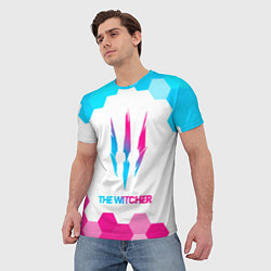 Футболка мужская The Witcher neon gradient style, цвет: 3D-принт — фото 2