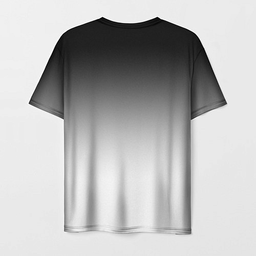 Мужская футболка Black and white gradient / 3D-принт – фото 2