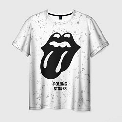 Футболка мужская Rolling Stones glitch на светлом фоне, цвет: 3D-принт