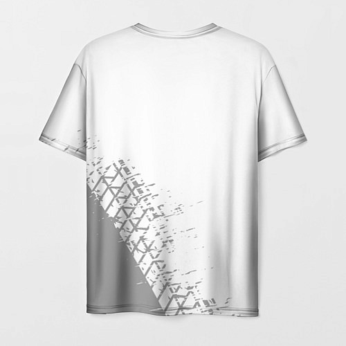 Мужская футболка Lifan speed на светлом фоне со следами шин: надпис / 3D-принт – фото 2