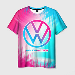 Футболка мужская Volkswagen neon gradient style, цвет: 3D-принт