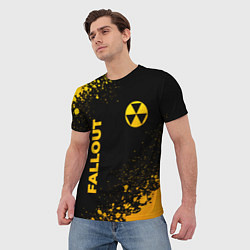 Футболка мужская Fallout - gold gradient: надпись, символ, цвет: 3D-принт — фото 2