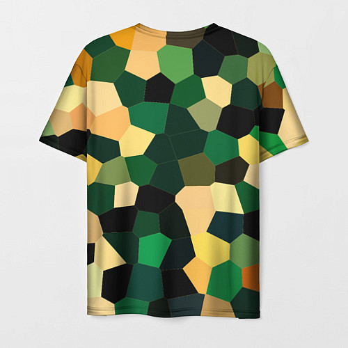 Мужская футболка Мозаика зелёный / 3D-принт – фото 2