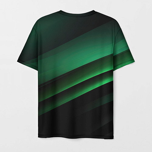 Мужская футболка Черно зеленые полосы / 3D-принт – фото 2