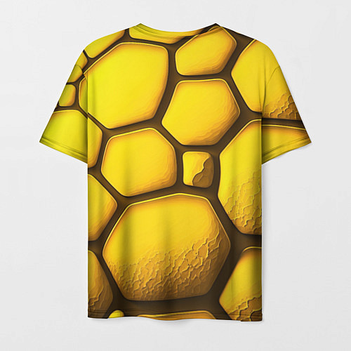 Мужская футболка Желтые объемные плиты / 3D-принт – фото 2