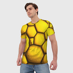 Футболка мужская Желтые объемные плиты, цвет: 3D-принт — фото 2