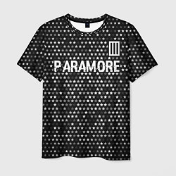 Футболка мужская Paramore glitch на темном фоне: символ сверху, цвет: 3D-принт