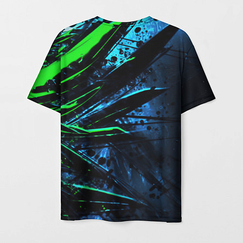 Мужская футболка Black green abstract / 3D-принт – фото 2