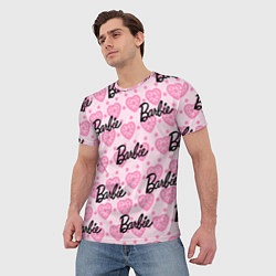 Футболка мужская Логотип Барби и розовое кружево, цвет: 3D-принт — фото 2