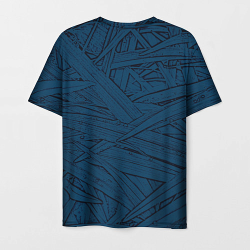 Мужская футболка Стилизация трава тёмно-синий / 3D-принт – фото 2