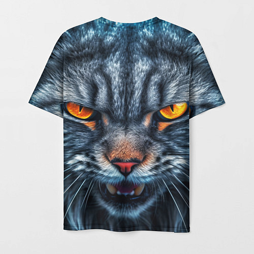 Мужская футболка Angry cat / 3D-принт – фото 2