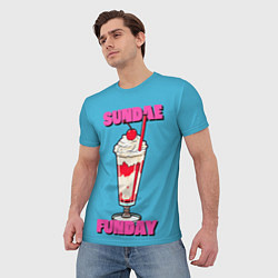 Футболка мужская Мороженое - Фаст фуд, цвет: 3D-принт — фото 2