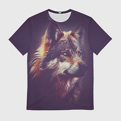 Футболка мужская Задумчивый волк, цвет: 3D-принт
