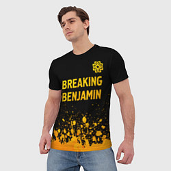 Футболка мужская Breaking Benjamin - gold gradient: символ сверху, цвет: 3D-принт — фото 2