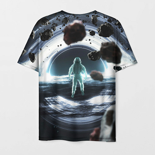 Мужская футболка Black hole astronaut / 3D-принт – фото 2