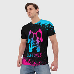 Футболка мужская Deftones - neon gradient, цвет: 3D-принт — фото 2