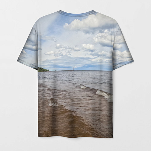 Мужская футболка Волны на Ладожском озере / 3D-принт – фото 2