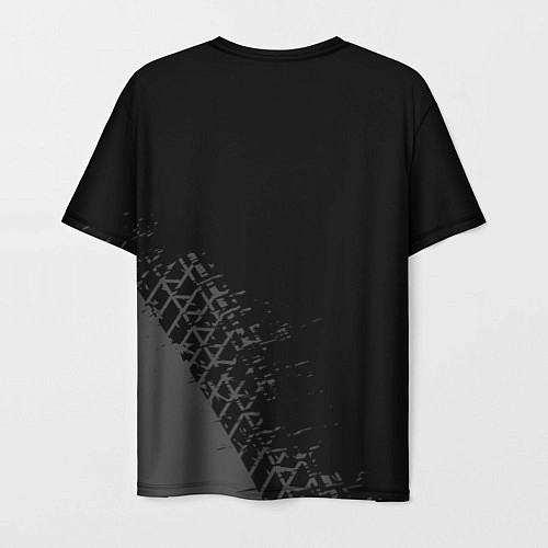 Мужская футболка Mitsubishi speed на темном фоне со следами шин: на / 3D-принт – фото 2