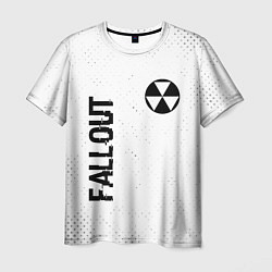 Футболка мужская Fallout glitch на светлом фоне: надпись, символ, цвет: 3D-принт