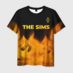 Футболка мужская The Sims - gold gradient: символ сверху, цвет: 3D-принт