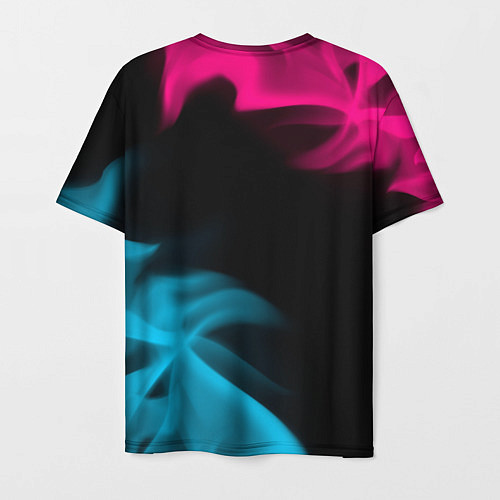 Мужская футболка Final Fantasy - neon gradient: надпись, символ / 3D-принт – фото 2