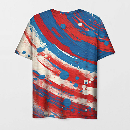 Мужская футболка Краски в цветах флага РФ / 3D-принт – фото 2