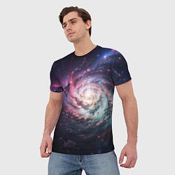 Футболка мужская Спиральная галактика в космосе, цвет: 3D-принт — фото 2