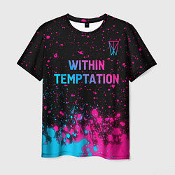 Футболка мужская Within Temptation - neon gradient: символ сверху, цвет: 3D-принт