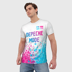 Футболка мужская Depeche Mode neon gradient style: символ сверху, цвет: 3D-принт — фото 2