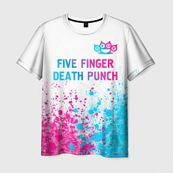 Футболка мужская Five Finger Death Punch neon gradient style: симво, цвет: 3D-принт