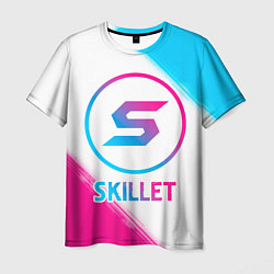 Футболка мужская Skillet neon gradient style, цвет: 3D-принт