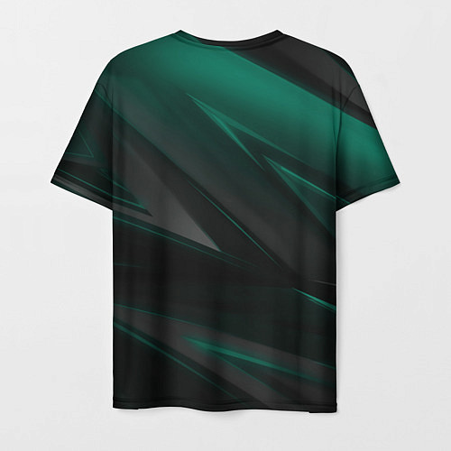 Мужская футболка Baldurs Gate 3 logo green geometry / 3D-принт – фото 2