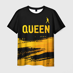 Футболка мужская Queen - gold gradient: символ сверху, цвет: 3D-принт