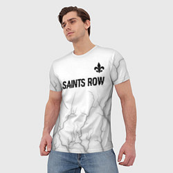 Футболка мужская Saints Row glitch на светлом фоне: символ сверху, цвет: 3D-принт — фото 2