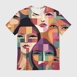 Футболка мужская Геометрические портреты девушек, цвет: 3D-принт