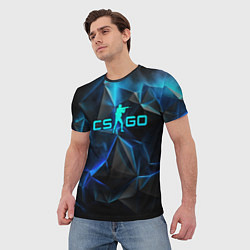 Футболка мужская CSGO neon style logo, цвет: 3D-принт — фото 2