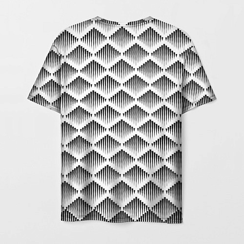Мужская футболка Ромбы из черных треугольников / 3D-принт – фото 2