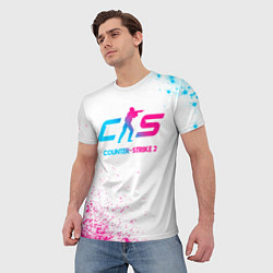 Футболка мужская Counter-Strike 2 neon gradient style, цвет: 3D-принт — фото 2