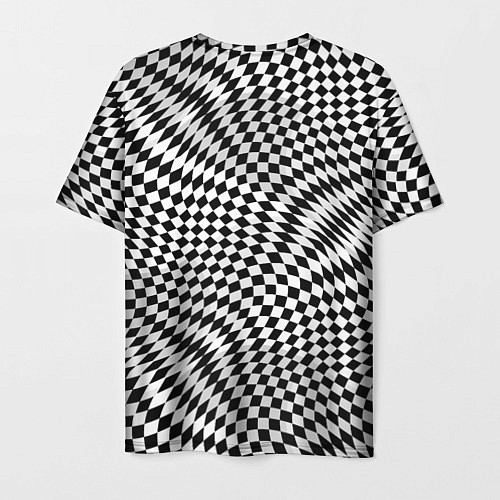 Мужская футболка Черно-белая шахматная иллюзия / 3D-принт – фото 2
