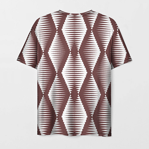 Мужская футболка Ромбы цвета кофе / 3D-принт – фото 2