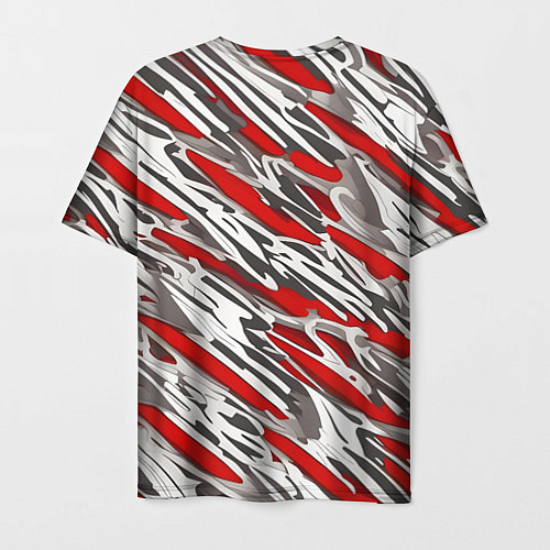 Мужская футболка Красные полосы за субстанцией / 3D-принт – фото 2
