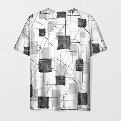 Мужская футболка Квадраты и штрихи / 3D-принт – фото 2