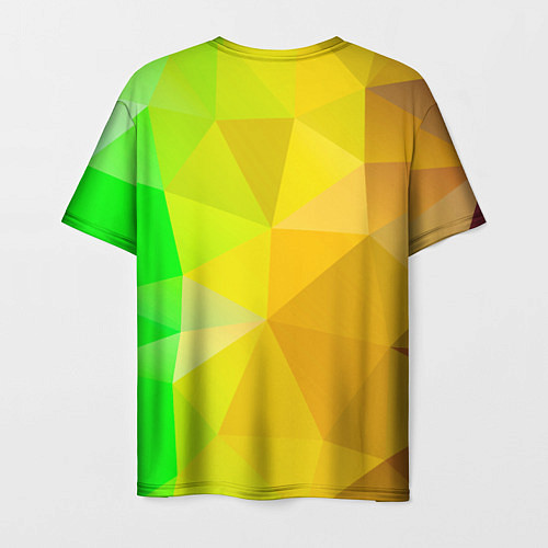 Мужская футболка Жёлто-зелёная геометрия / 3D-принт – фото 2