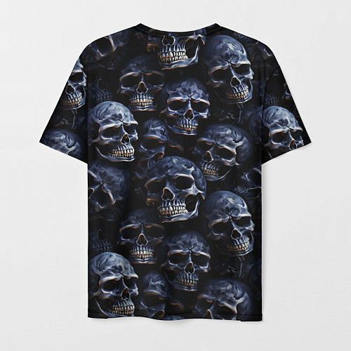 Мужская футболка Черные металлические черепа / 3D-принт – фото 2