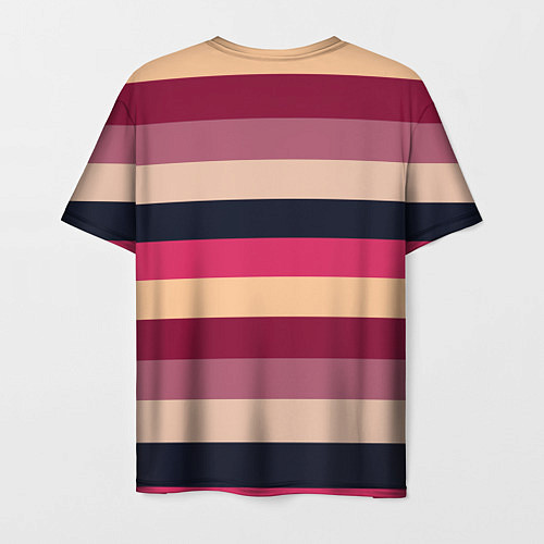 Мужская футболка Широкие полосы розовый / 3D-принт – фото 2