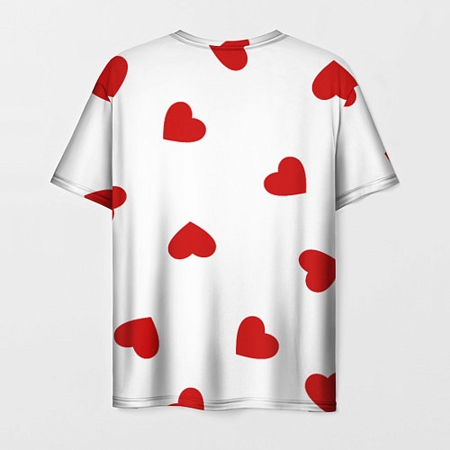 Мужская футболка Красные сердечки на белом / 3D-принт – фото 2