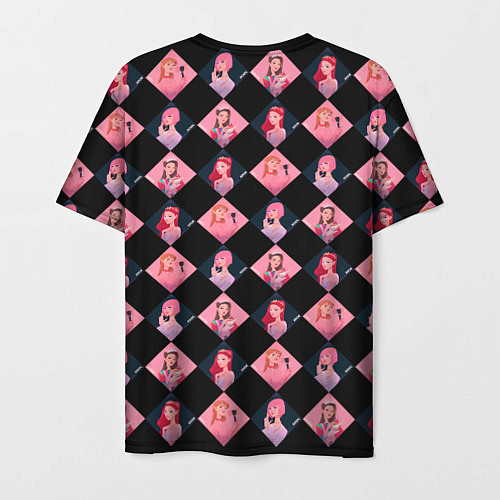 Мужская футболка Клеточка black pink / 3D-принт – фото 2