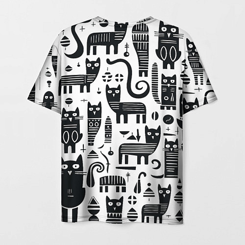 Мужская футболка Кошки абстрактный узор / 3D-принт – фото 2