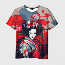 Футболка мужская Geisha vector style, цвет: 3D-принт